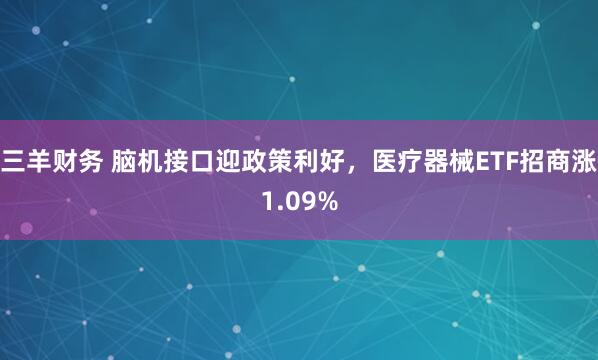 三羊财务 脑机接口迎政策利好，医疗器械ETF招商涨1.09%
